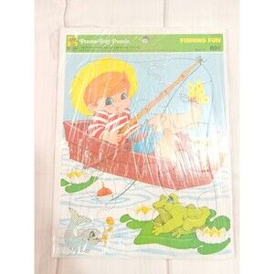 Merrigold Press frame tray puzzle Fishing Fun Vintage Jigsaw Puzzle